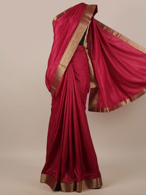 

Pothys Maroon & Gold Jute Silk Saree
