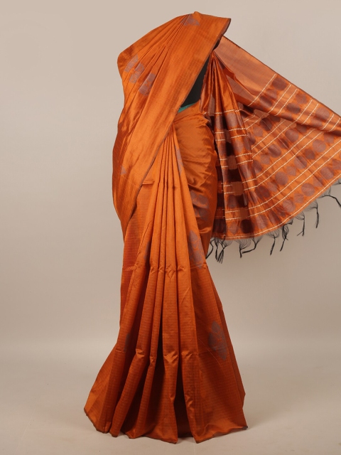 

Pothys Rust & Grey Woven Design Jute Silk Saree