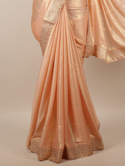 

Pothys Peach-Coloured Beads and Stones Saree