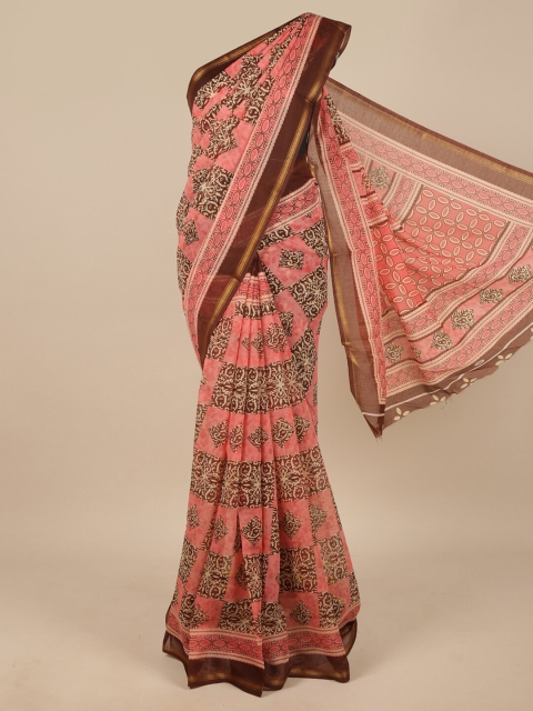 

Pothys Pink & Maroon Floral Saree