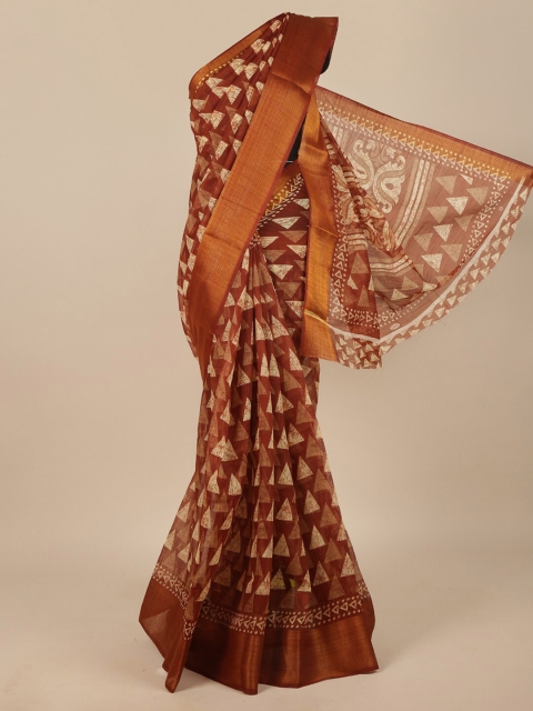 

Pothys Brown & Gold Zari Saree