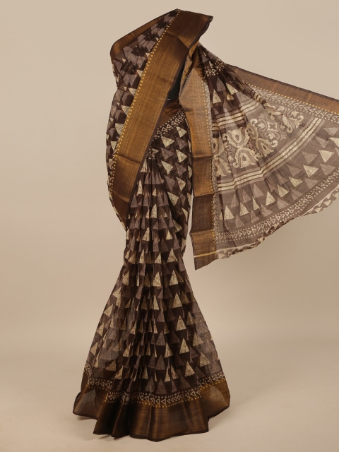 

Pothys Brown & Beige Printed Saree