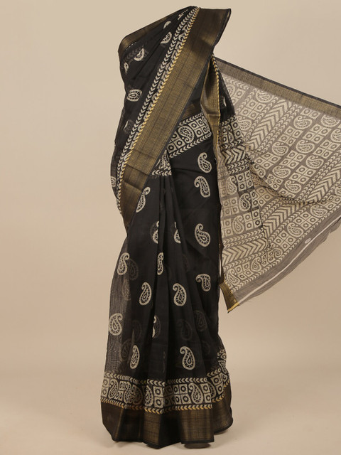 

Pothys Black & White Ethnic Motifs Saree