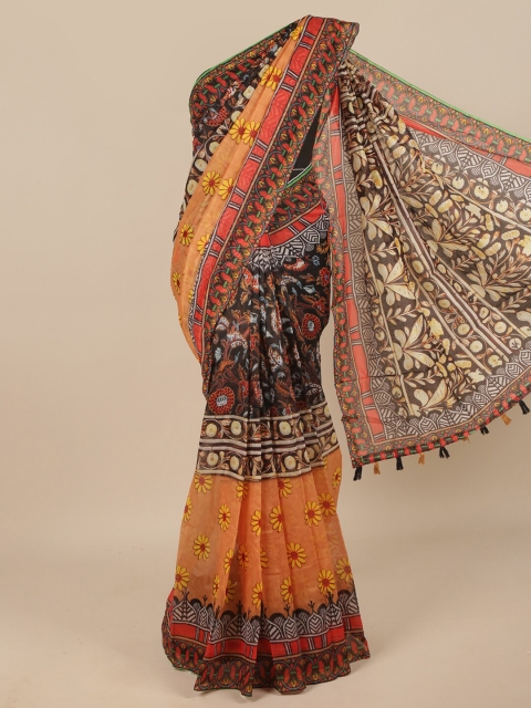 

Pothys Brown & Red Floral Saree