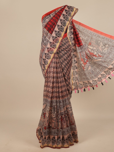

Pothys Red & Black Ethnic Motifs Saree