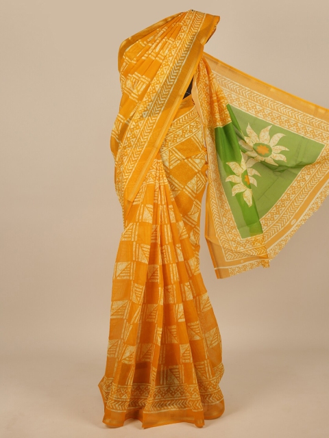 

Pothys Yellow & White Batik Saree