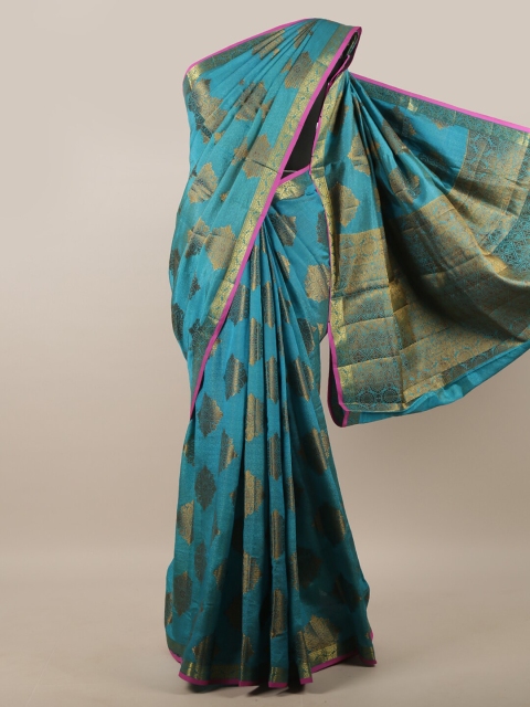 

Pothys Blue & Pink Woven Design Zari Jute Silk Saree