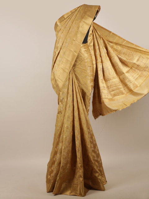 

Pothys Tan & Gunmetal-Toned Ethnic Motifs Zari Jute Silk Saree