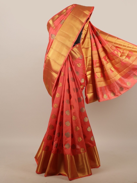 

Pothys Pink Woven Designed Jute Silk Saree