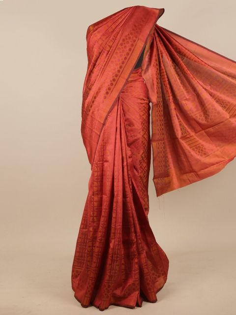 

Pothys Rust Poly Chiffon Saree