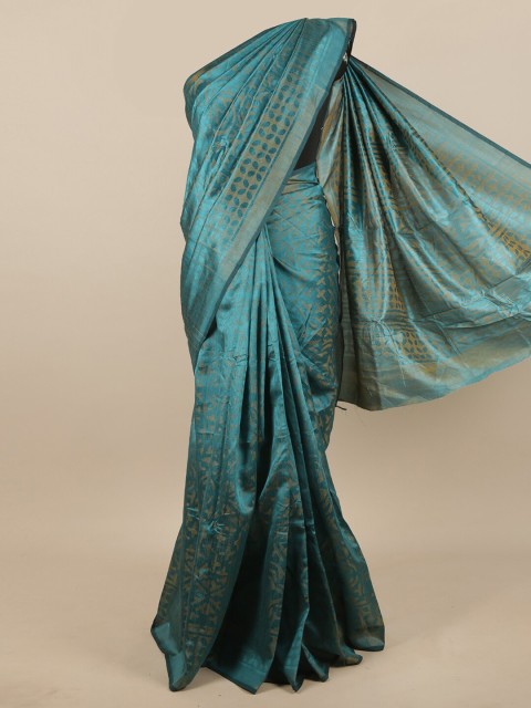 

Pothys Green & Gold-Toned Ethnic Motifs Saree