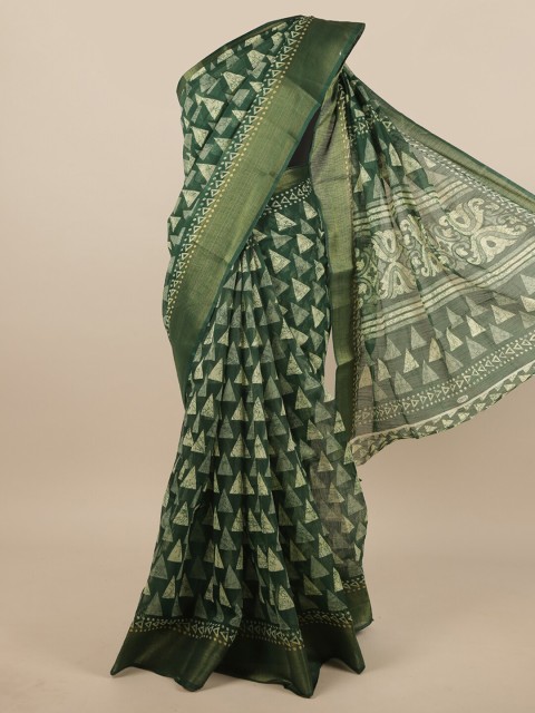 

Pothys Green & Off White Zari Saree