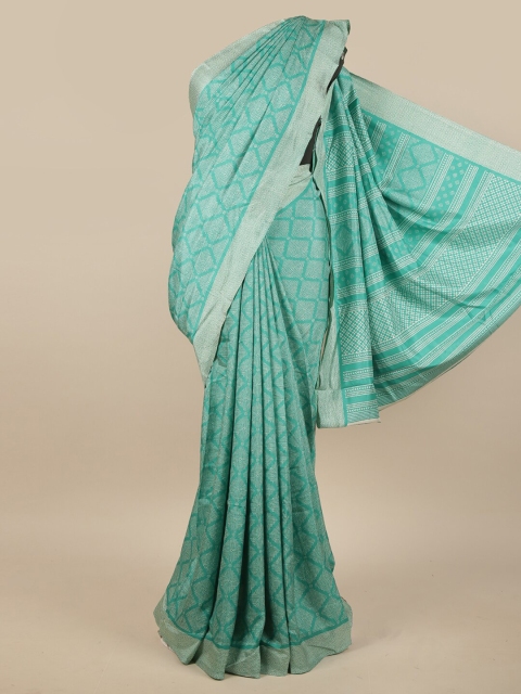 

Pothys Green & White Ethnic Motifs Saree