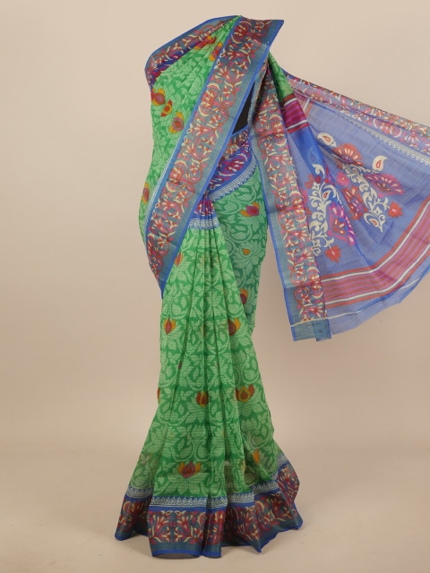

Pothys Green & Blue Ethnic Motifs Printed Saree