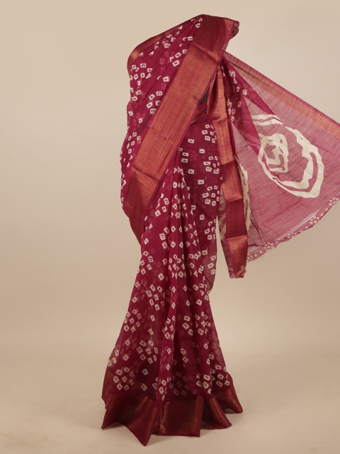 

Pothys Purple Bandhani Printed Cotton Blend Saree