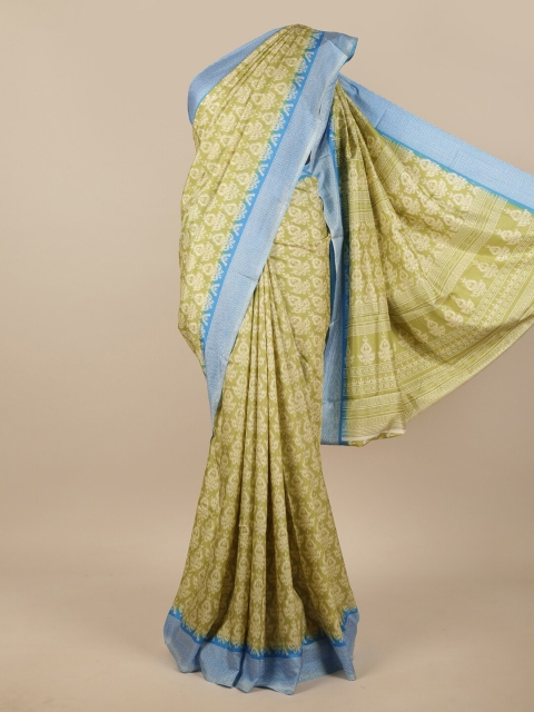 

Pothys Green & Blue Floral Saree