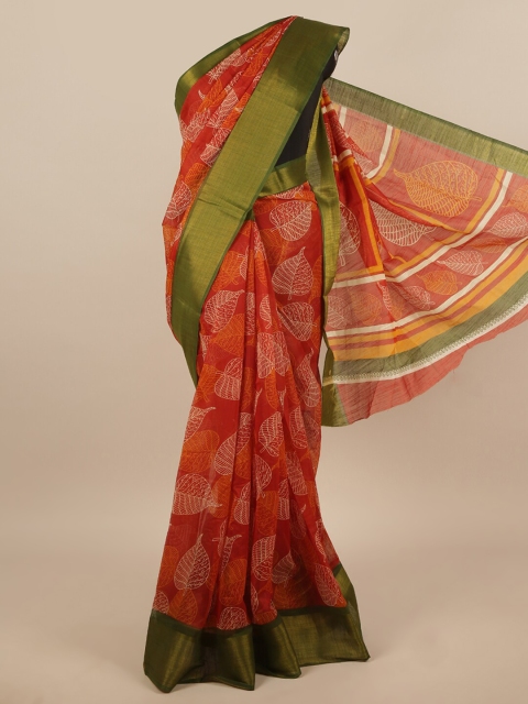 

Pothys Brown & Yellow Floral Zari Saree