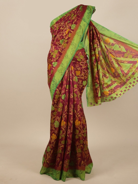 

Pothys Purple & Green Floral Saree
