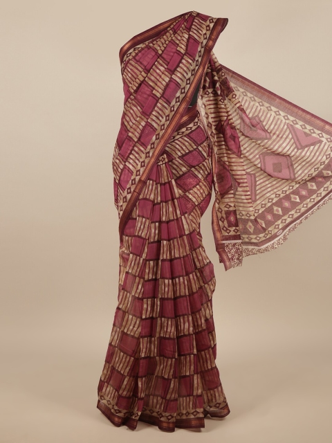 

Pothys Purple & White Printed Saree