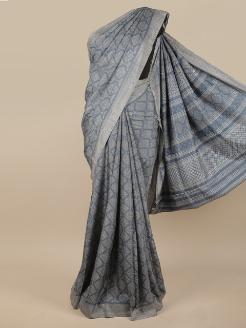 

Pothys Grey & White Printed Saree