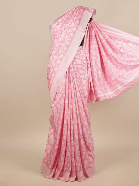 

Pothys Pink & White Floral Saree