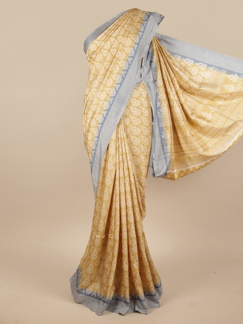 

Pothys Yellow & White Ethnic Motifs Printed Saree
