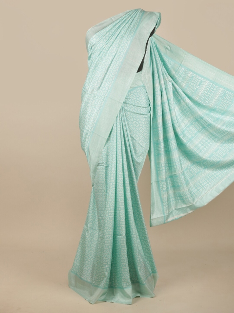 

Pothys Green Floral Printed Cotton Blend Saree