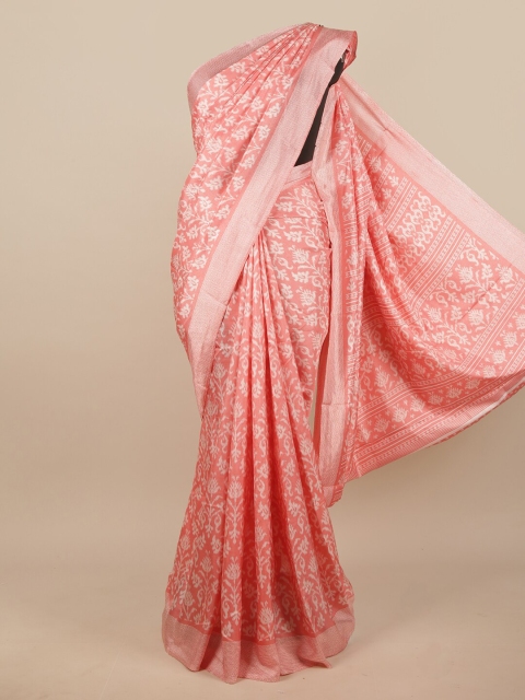 

Pothys Pink & White Floral Saree
