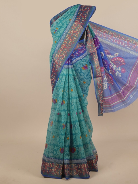 

Pothys Blue & Red Ethnic Motifs Zari Saree