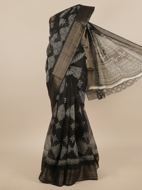

Pothys Black & White Zari Saree