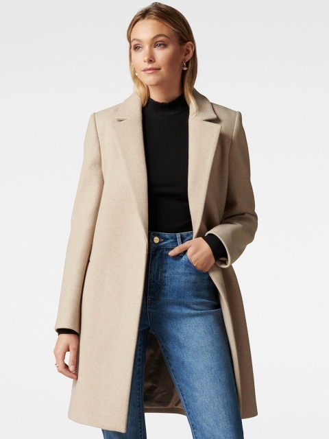 

Forever New Women Brown Solid Single Breasted Tailored Fit Trench Coat