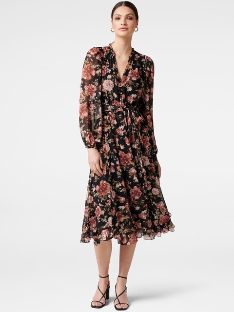 

Forever New Black Floral Midi Dress