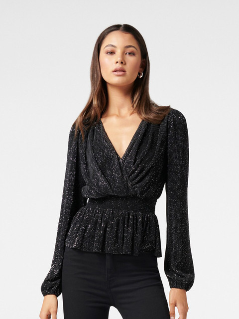 

Forever New Black Wrap Top