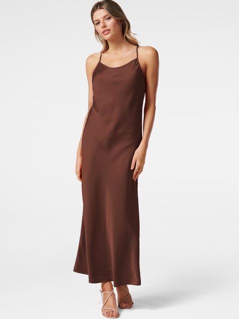 

Forever New Brown Satin Maxi Dress