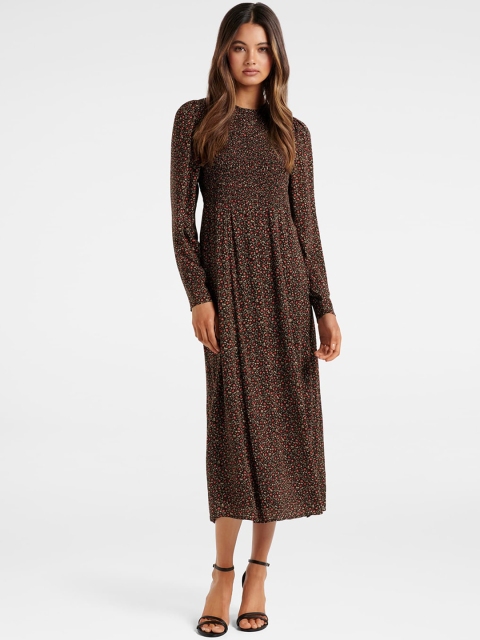 

Forever New Black Animal Midi Dress