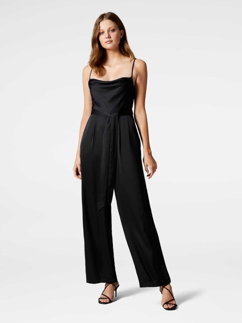 

Forever New Women Black Satin Basic Jumpsuit