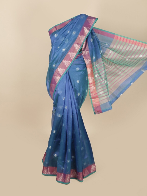 

Pothys Blue & Pink Woven Design Cotton Blend Saree