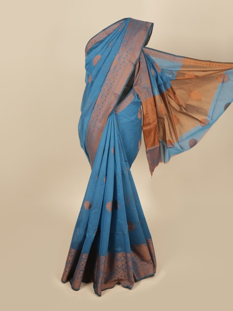 

Pothys Blue Woven Designed Cotton Blend Saree