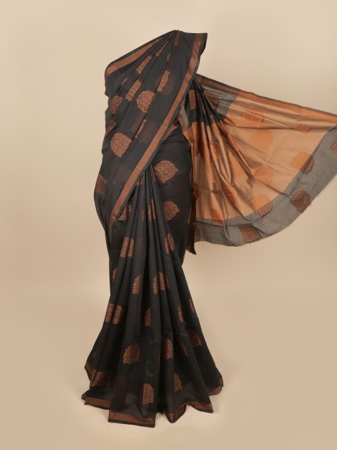 

Pothys Black Ethnics Motifs Woven Design Cotton Blend Saree