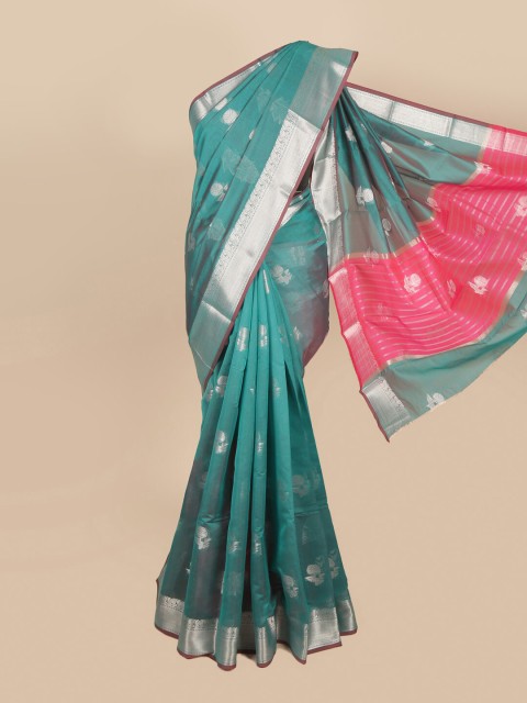 

Pothys Green & Pink Woven Design Zari Saree