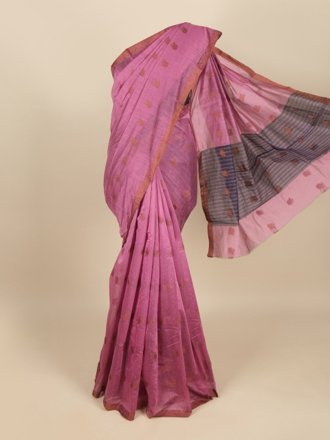 

Pothys Violet & Gold Woven Design Zari Saree