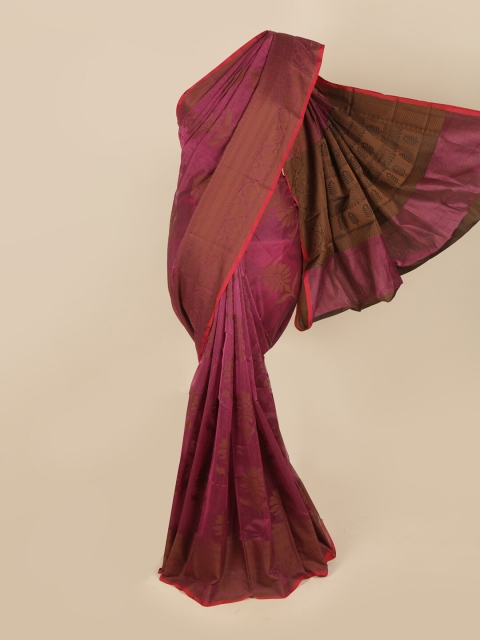 

Pothys Purple & Red Woven Design Supernet Saree
