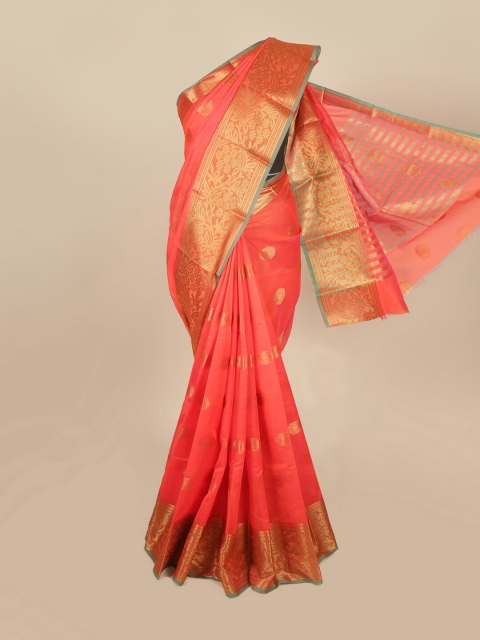 

Pothys Orange Ethnic Motifs Woven Designed Cotton Blend Saree