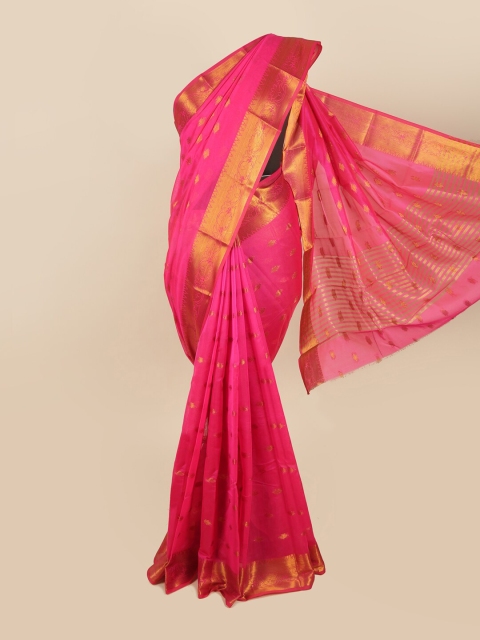 

Pothys Pink & Gold-Toned Woven Design Zari Saree
