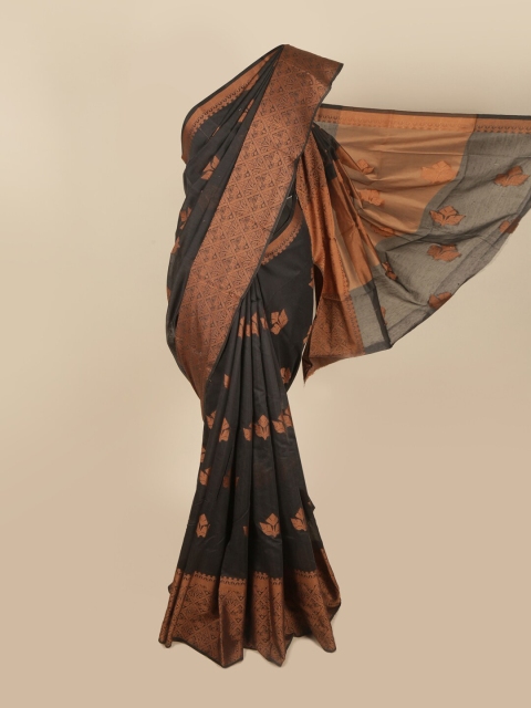 

Pothys Black & Copper-Toned Woven Design Saree