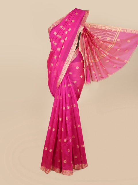 

Pothys Pink & Gold Paisley Zari Saree