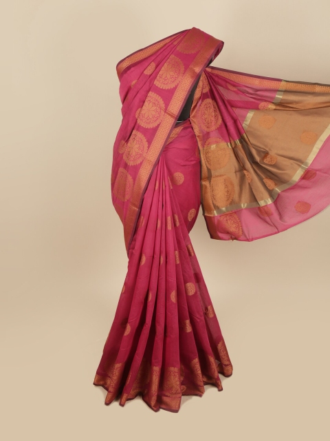 

Pothys Magenta & Gold-Toned Woven Design Saree