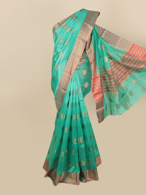 

Pothys Green & Magenta Woven Design Zari Saree