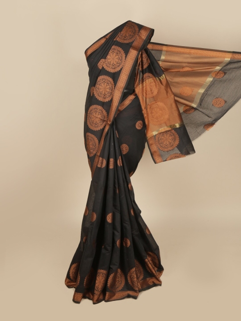 

Pothys Black & Gold-Toned Ethnic Motifs Saree