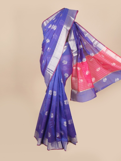

Pothys Blue & Pink Woven Design Zari Saree